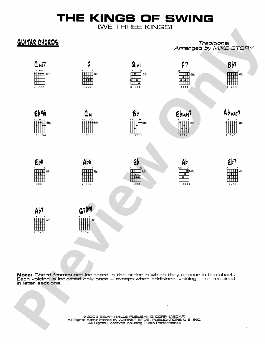The Kings of Swing (We Three Kings) Guitar Chords Guitar Chords Part