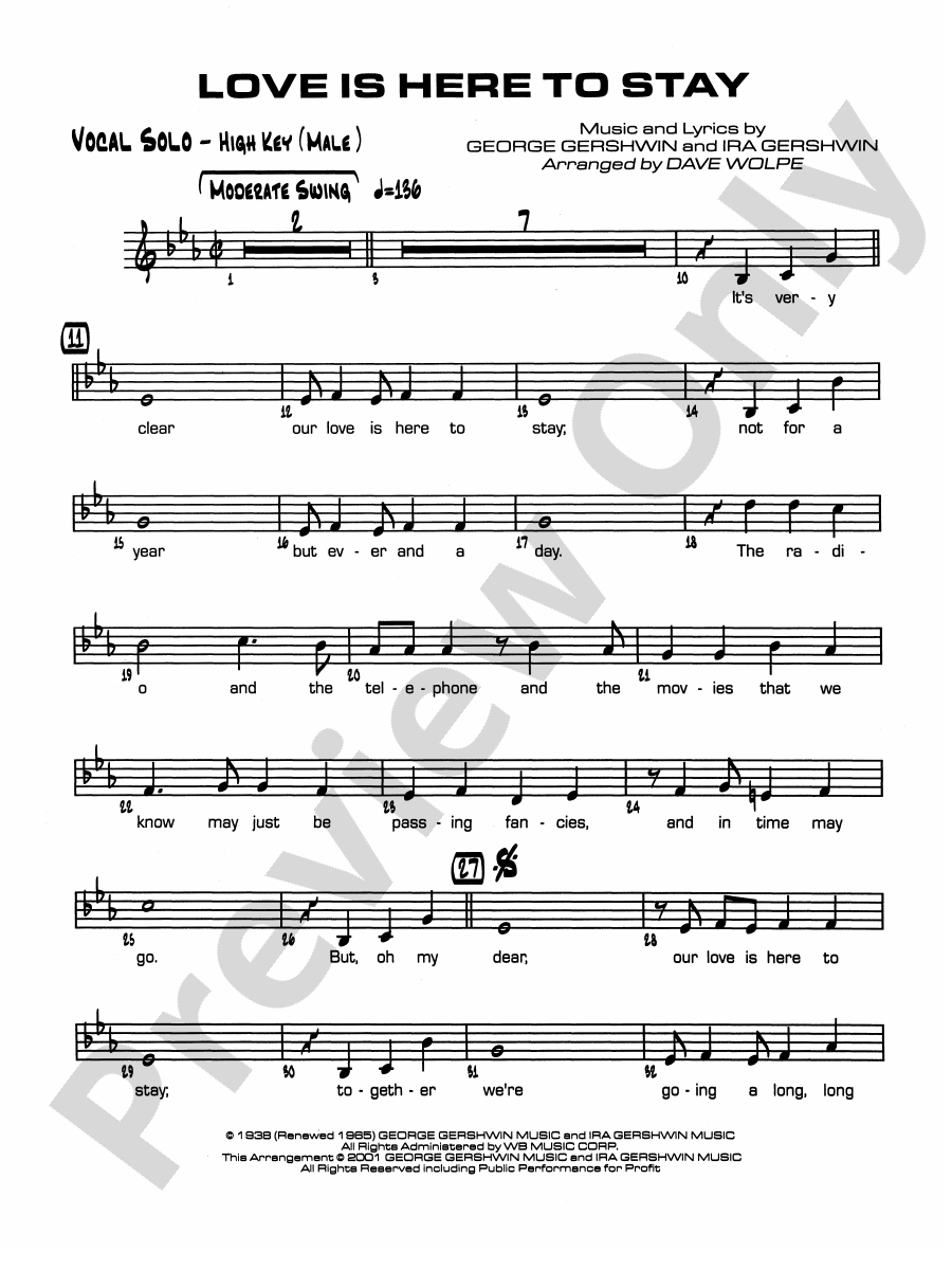 Love Is Here To Stay Vocal Solo Vocal Solo Part Digital Sheet Music 00 PC 0002489 VS 1