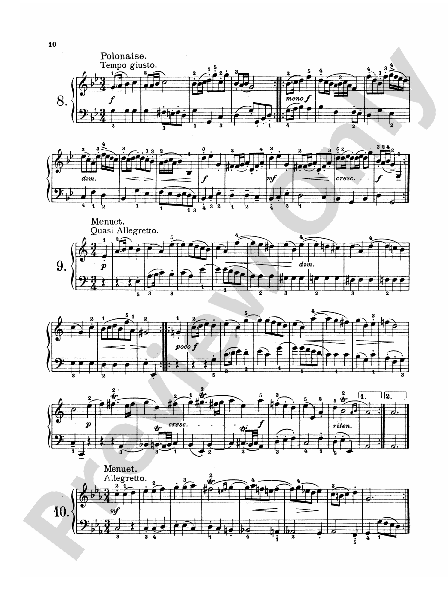 Bach: Twenty Easy Pieces from the Anna Magdalena Notenbuch: 9. Menuet