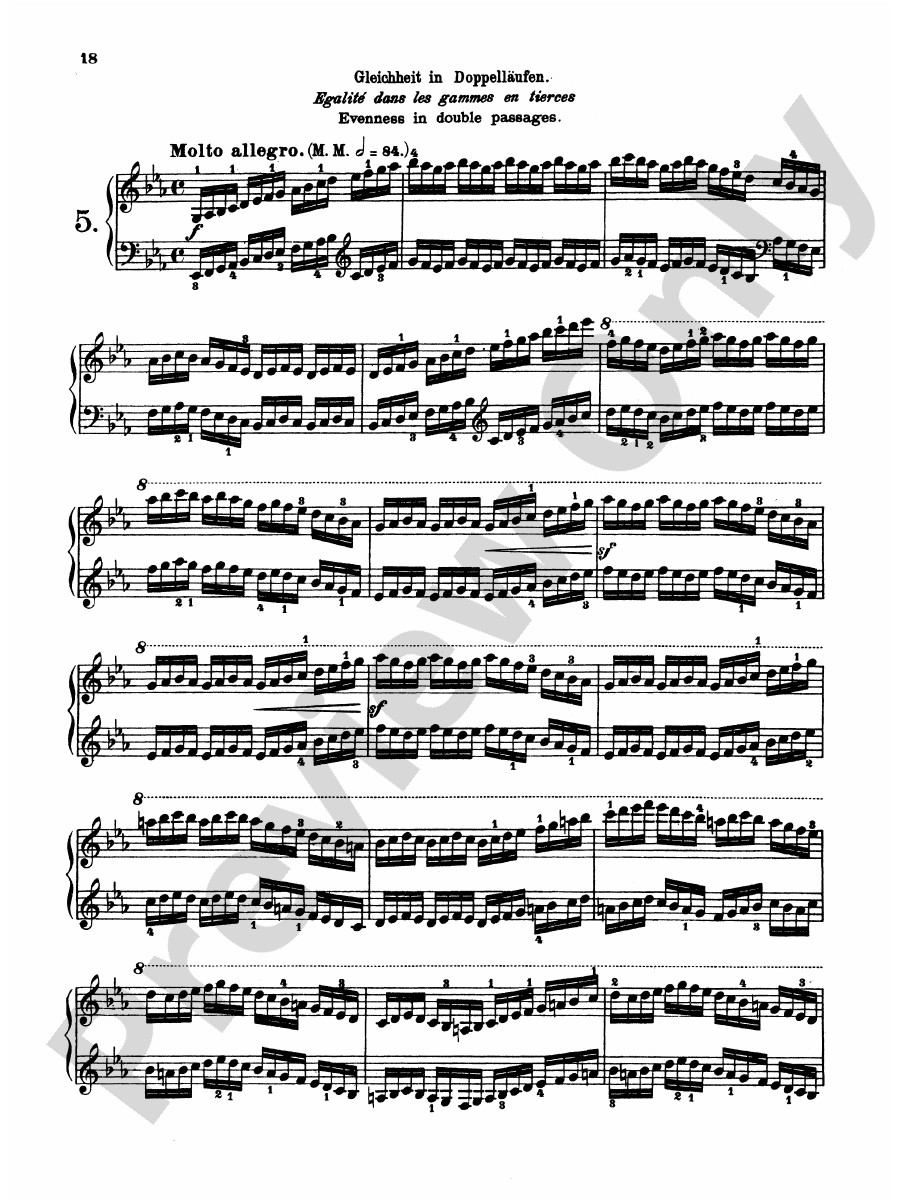 Czerny Art of Finger Dexterity, Op. 740, Complete No. 5 Part