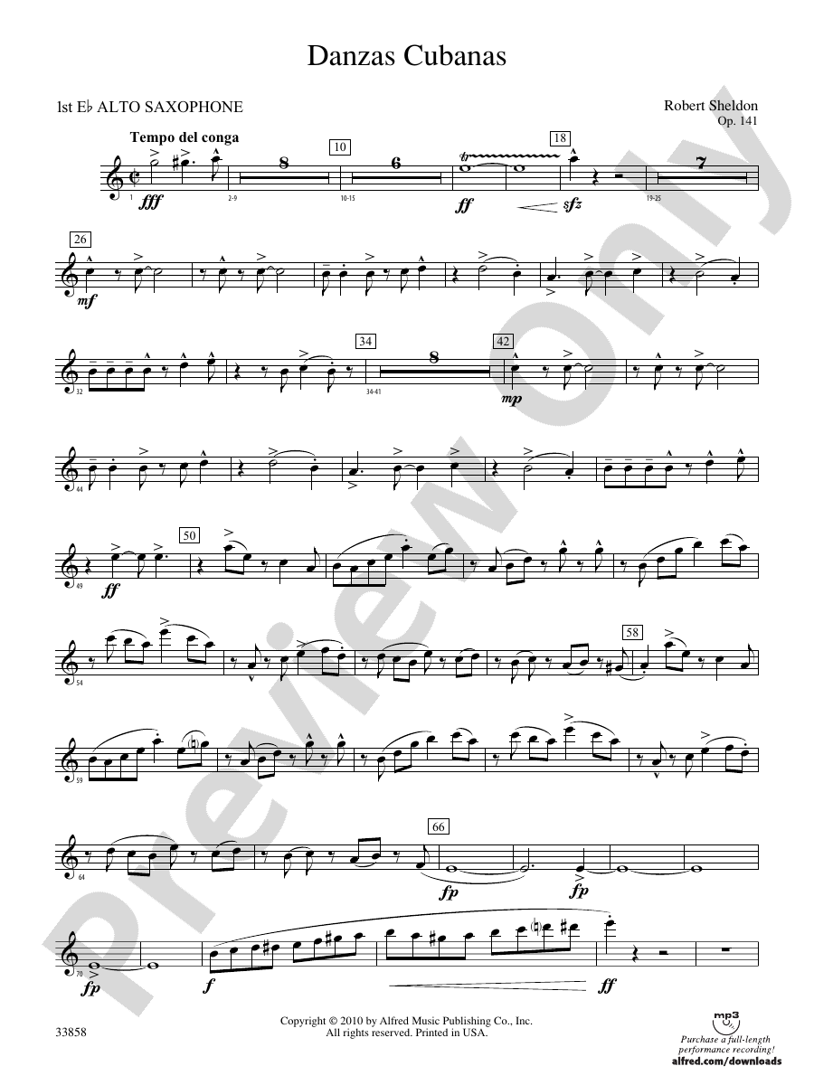 Danzas Cubanas: E-flat Alto Saxophone: E-flat Alto Saxophone Part ...