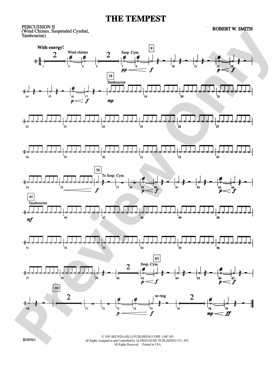 The Tempest 2nd Percussion 2nd Percussion Part Digital Sheet Music Download