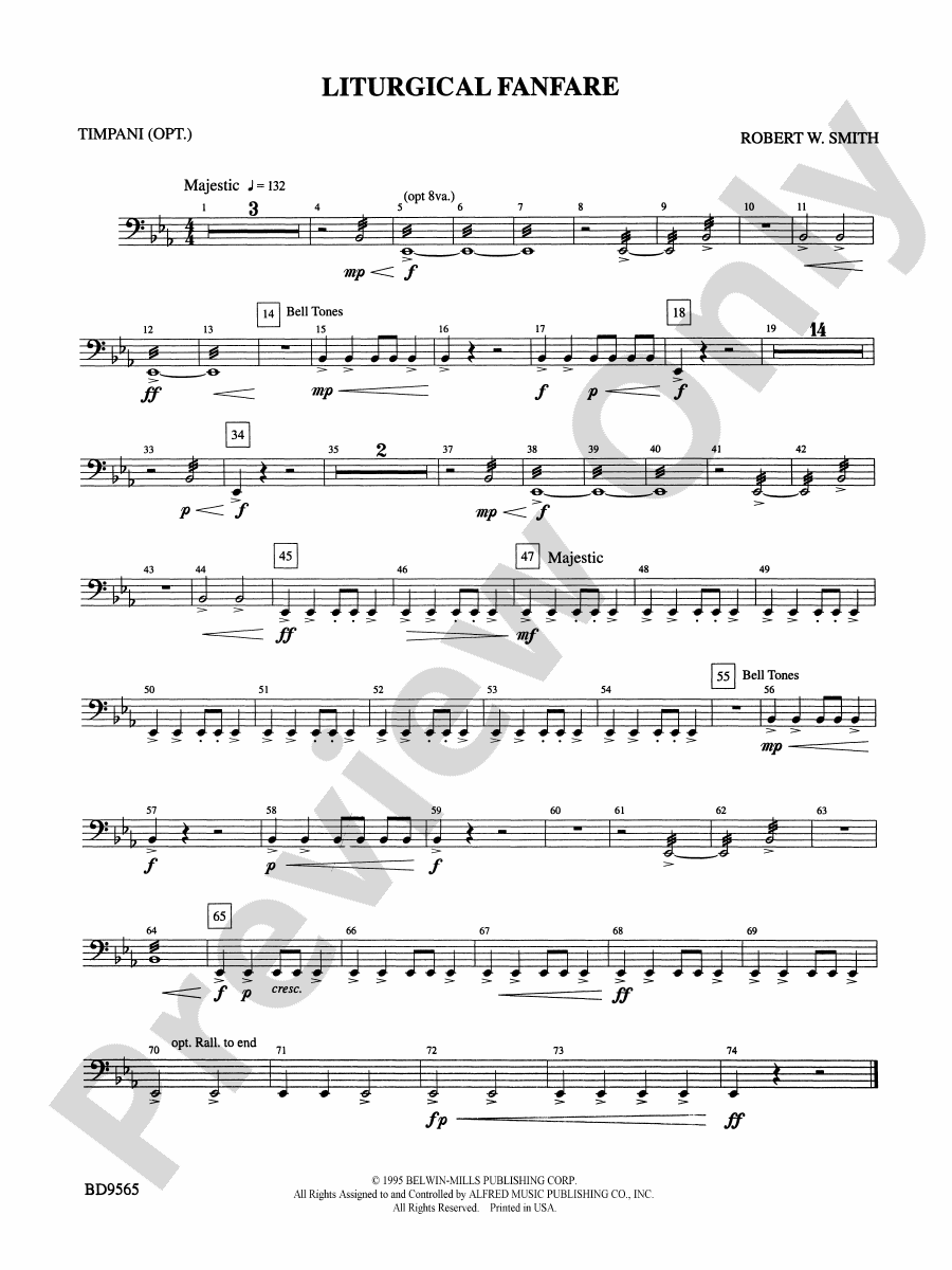 Liturgical Fanfare Timpani Timpani Part Digital Sheet Music Download