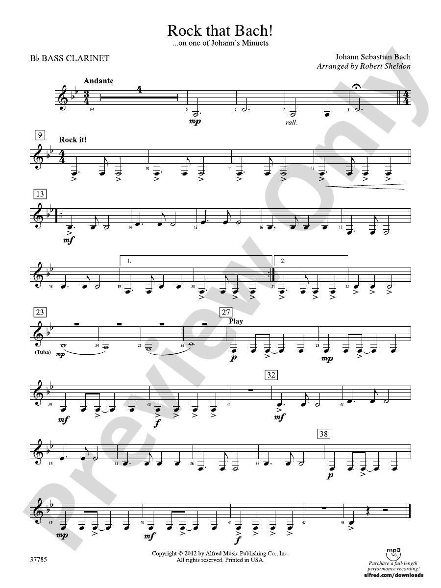 Rock That Bach! Bflat Bass Bflat Bass Part