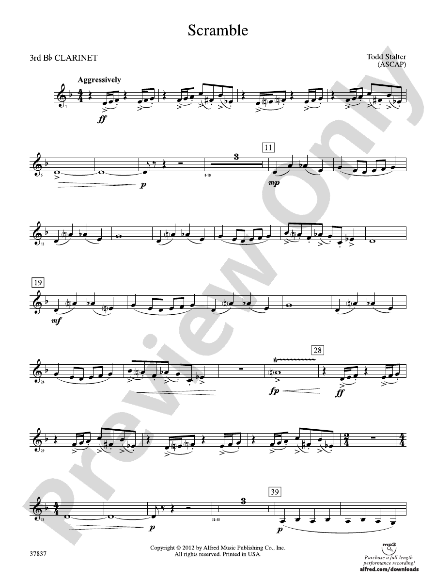 Scramble 3rd Bflat 3rd Bflat Part Digital Sheet