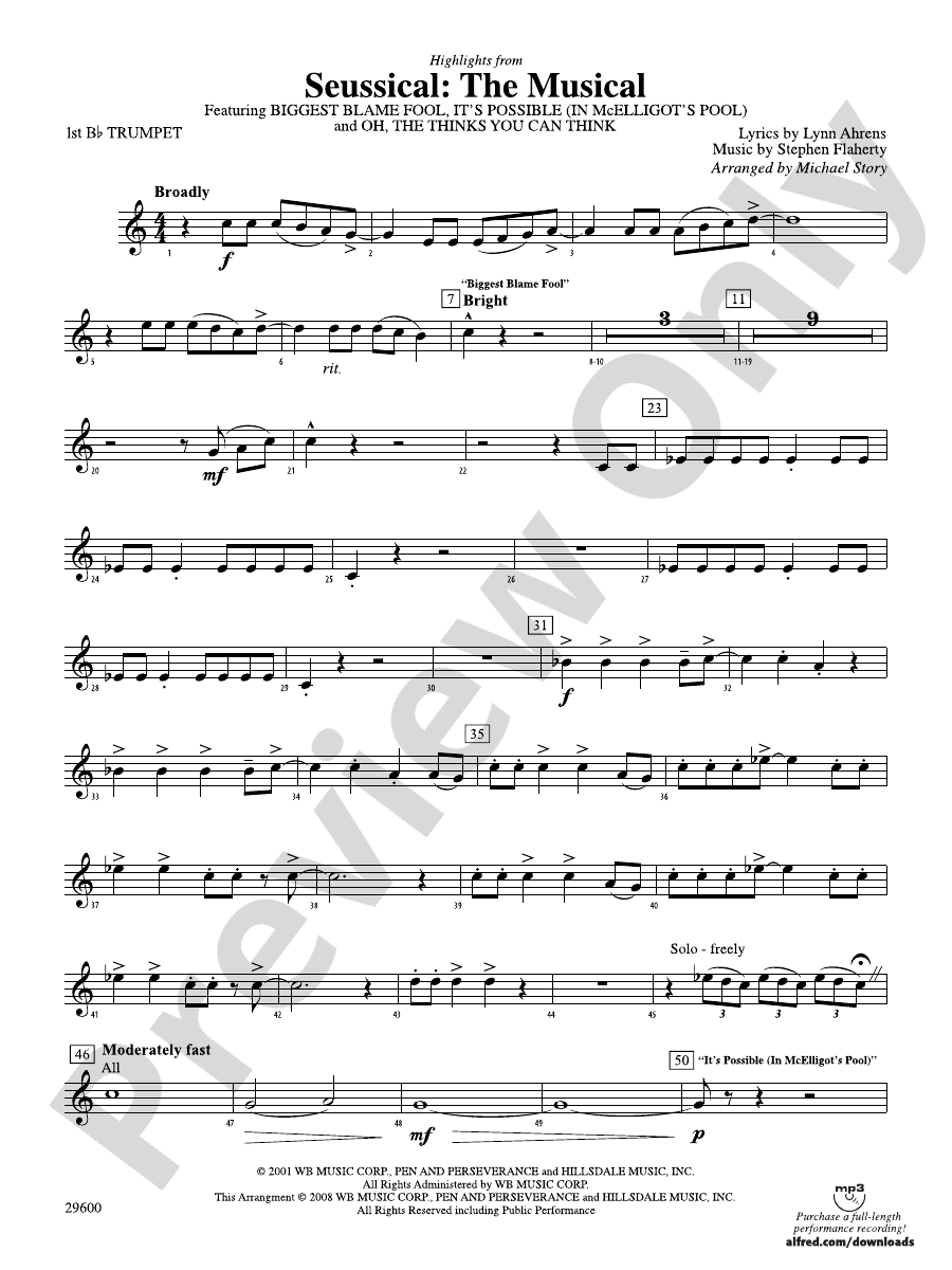 Seussical The Musical 1st Bflat Trumpet 1st Bflat Trumpet Part