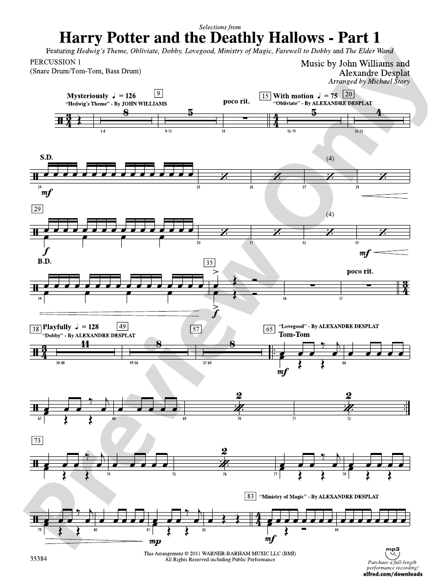 Harry Potter and the Deathly Hallows, Part 1, Selections from 1st