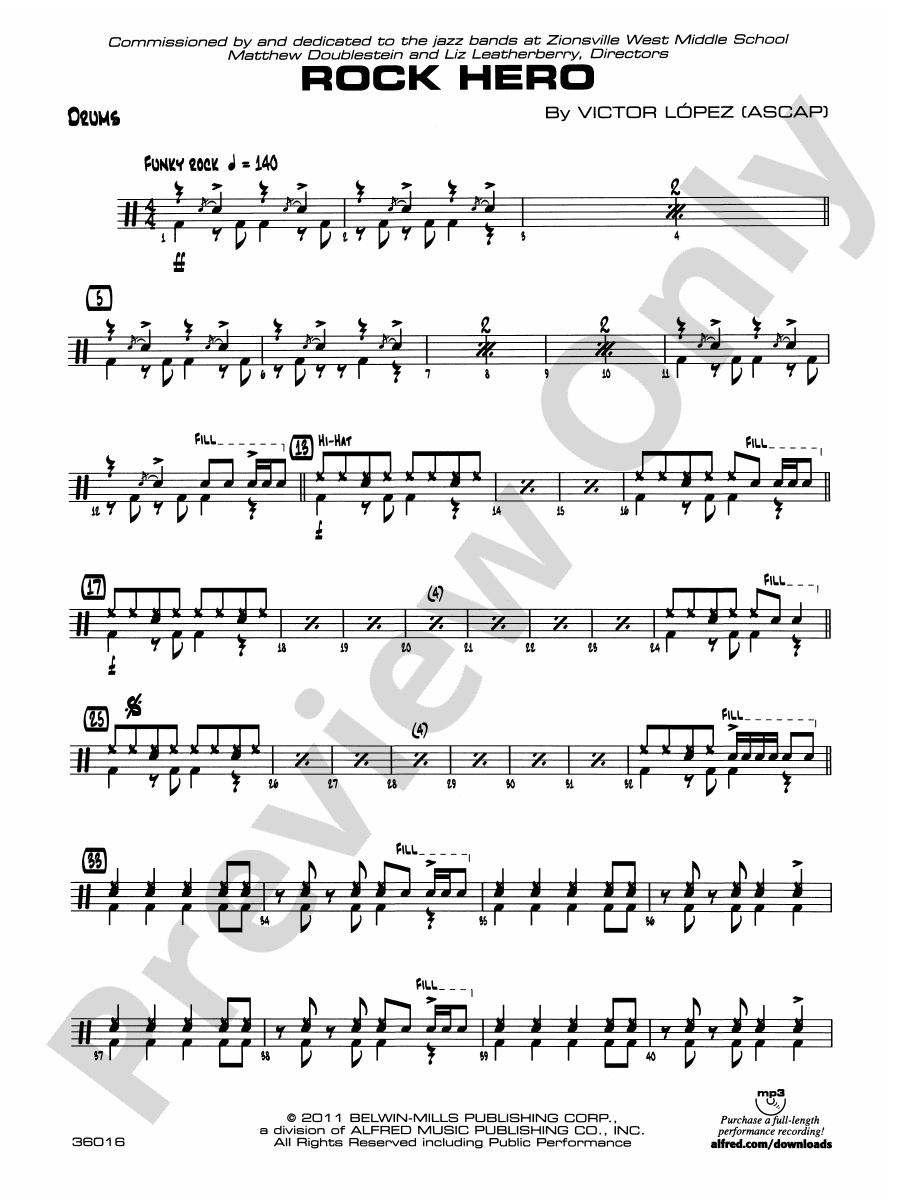 Rock Hero Drums Drums Part Digital Sheet Music Download