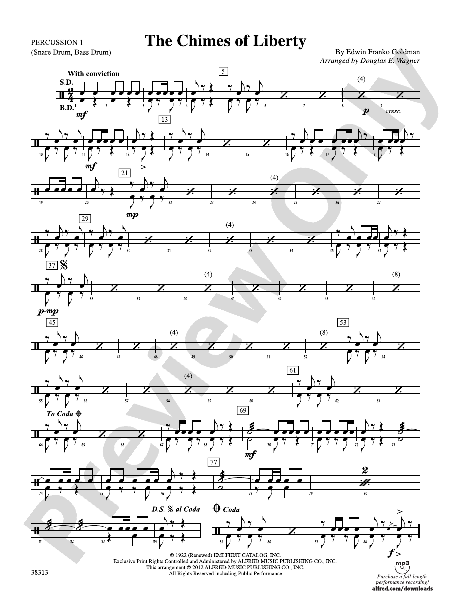 The Chimes of Liberty 1st Percussion 1st Percussion Part Digital