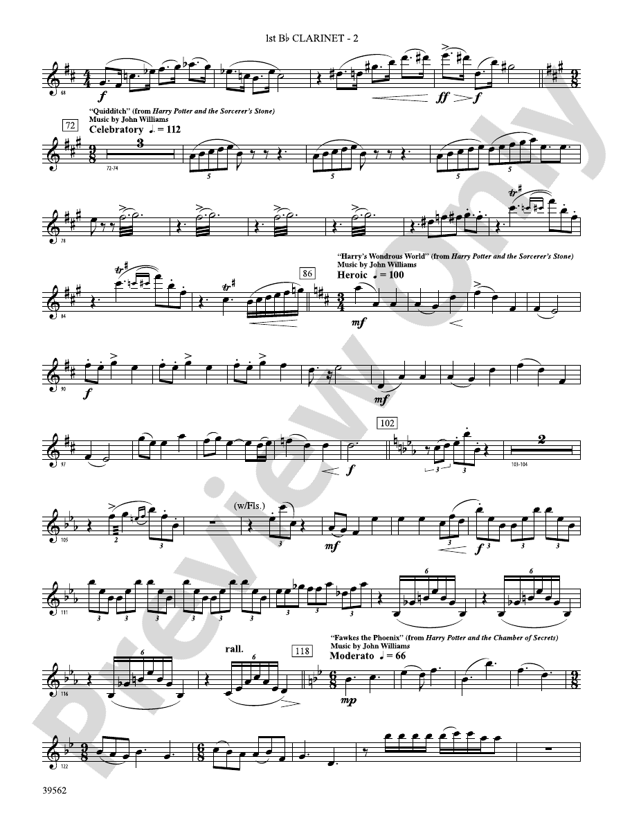 The Complete Harry Potter: 1st B-flat Clarinet: 1st B-flat Clarinet ...