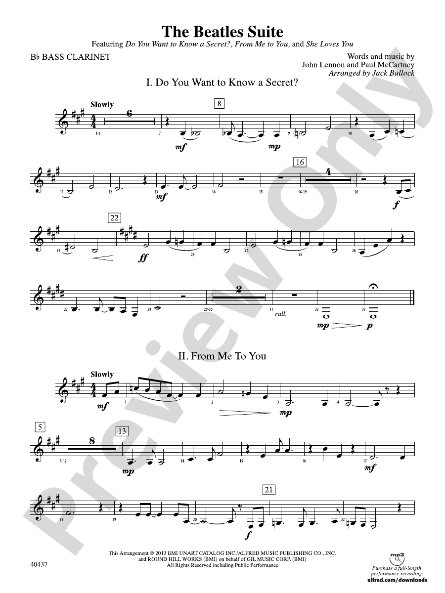 The Beatles Suite Bflat Bass Bflat Bass Part