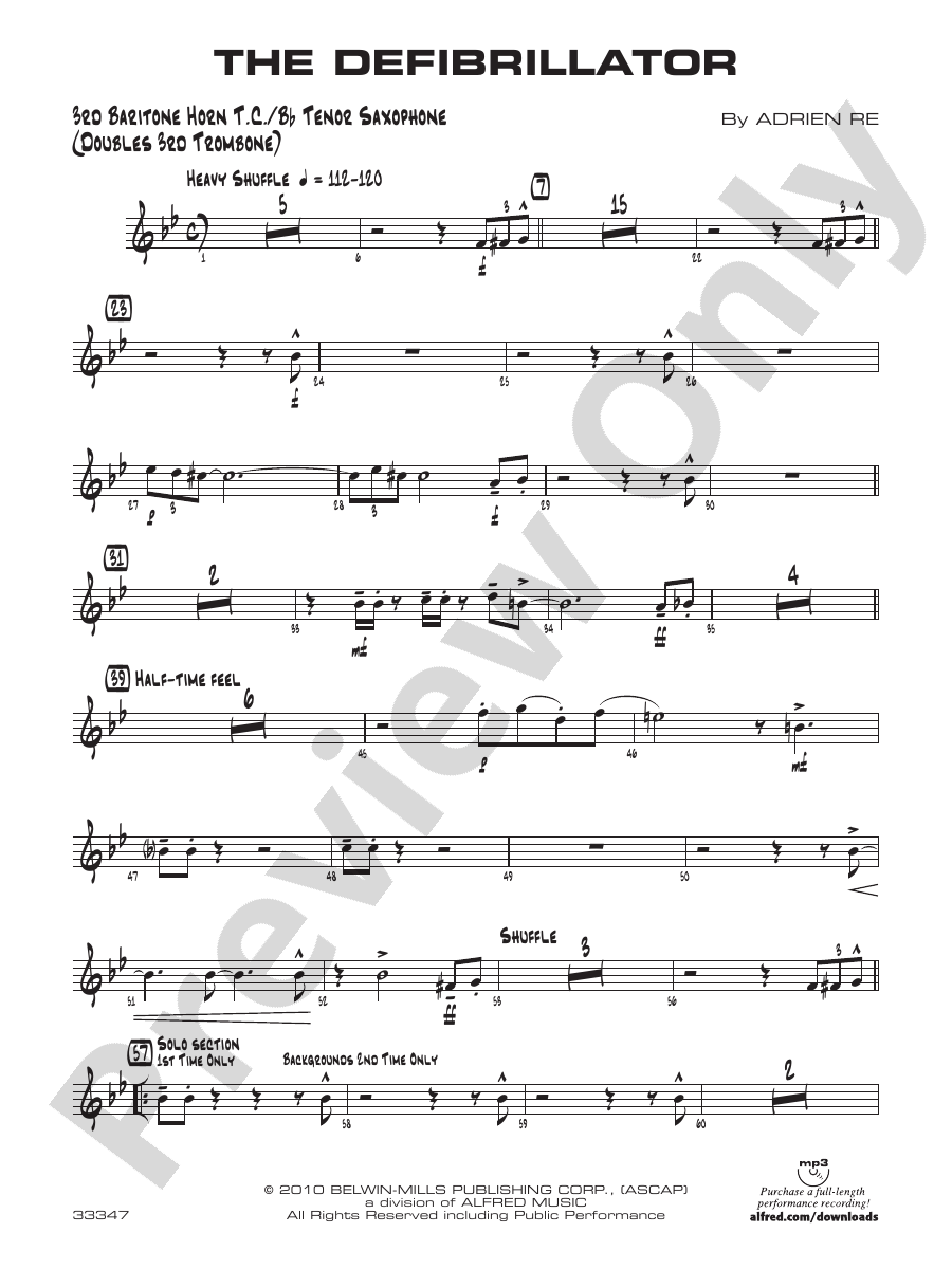 The Defibrillator 3rd Baritone T.C. 3rd Baritone T.C. Part Digital Sheet Music Download