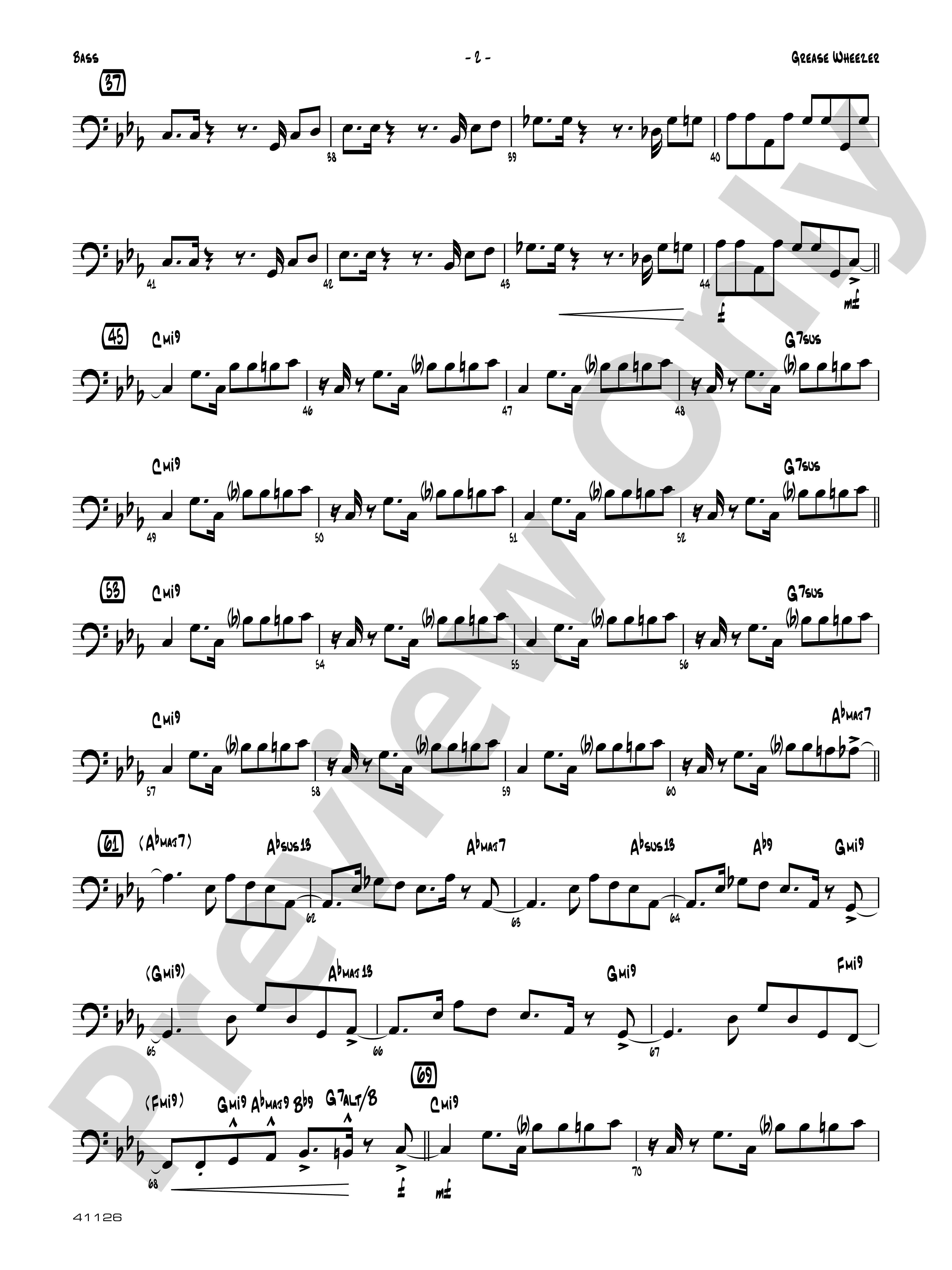 Grease Wheezer: String Bass: String Bass Part - Digital Sheet Music 