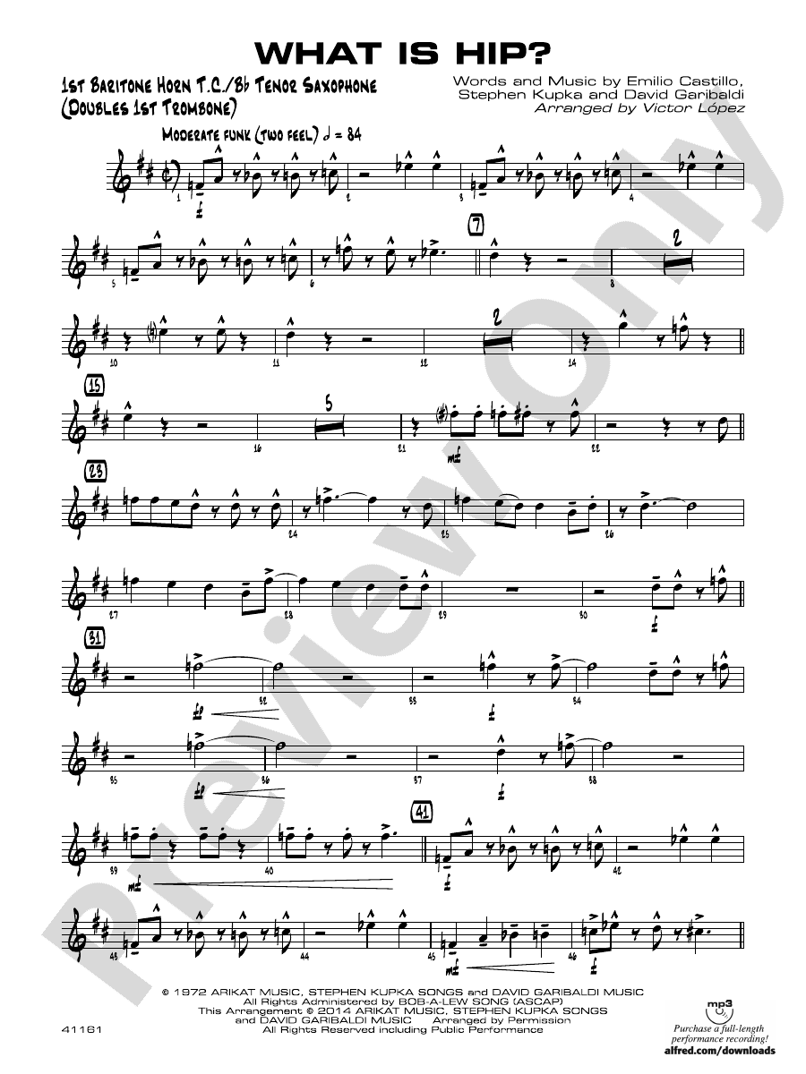 What Is Hip Baritone T.C. Baritone T.C. Part Digital Sheet Music