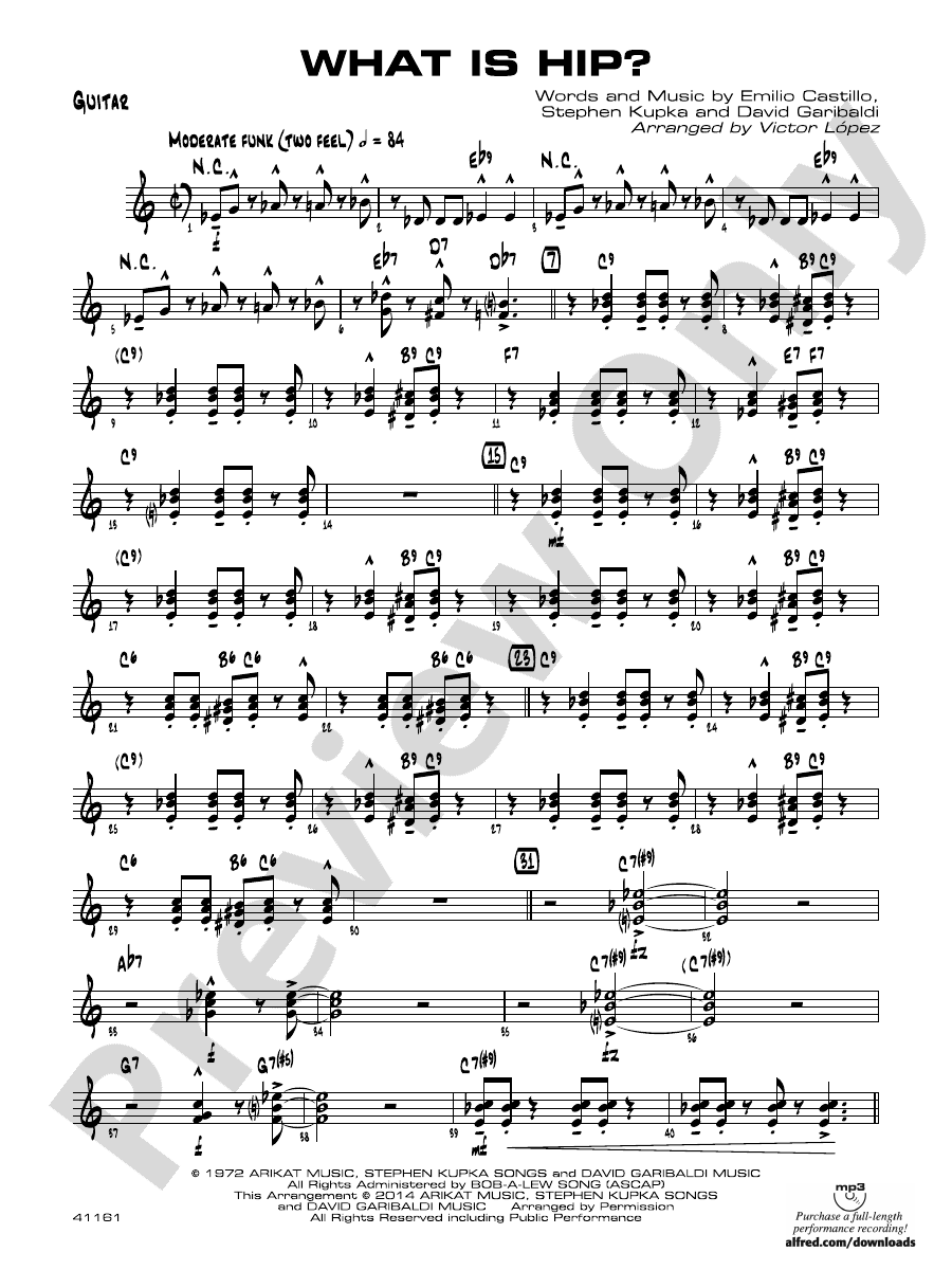 What Is Hip Guitar Guitar Part Digital Sheet Music Download