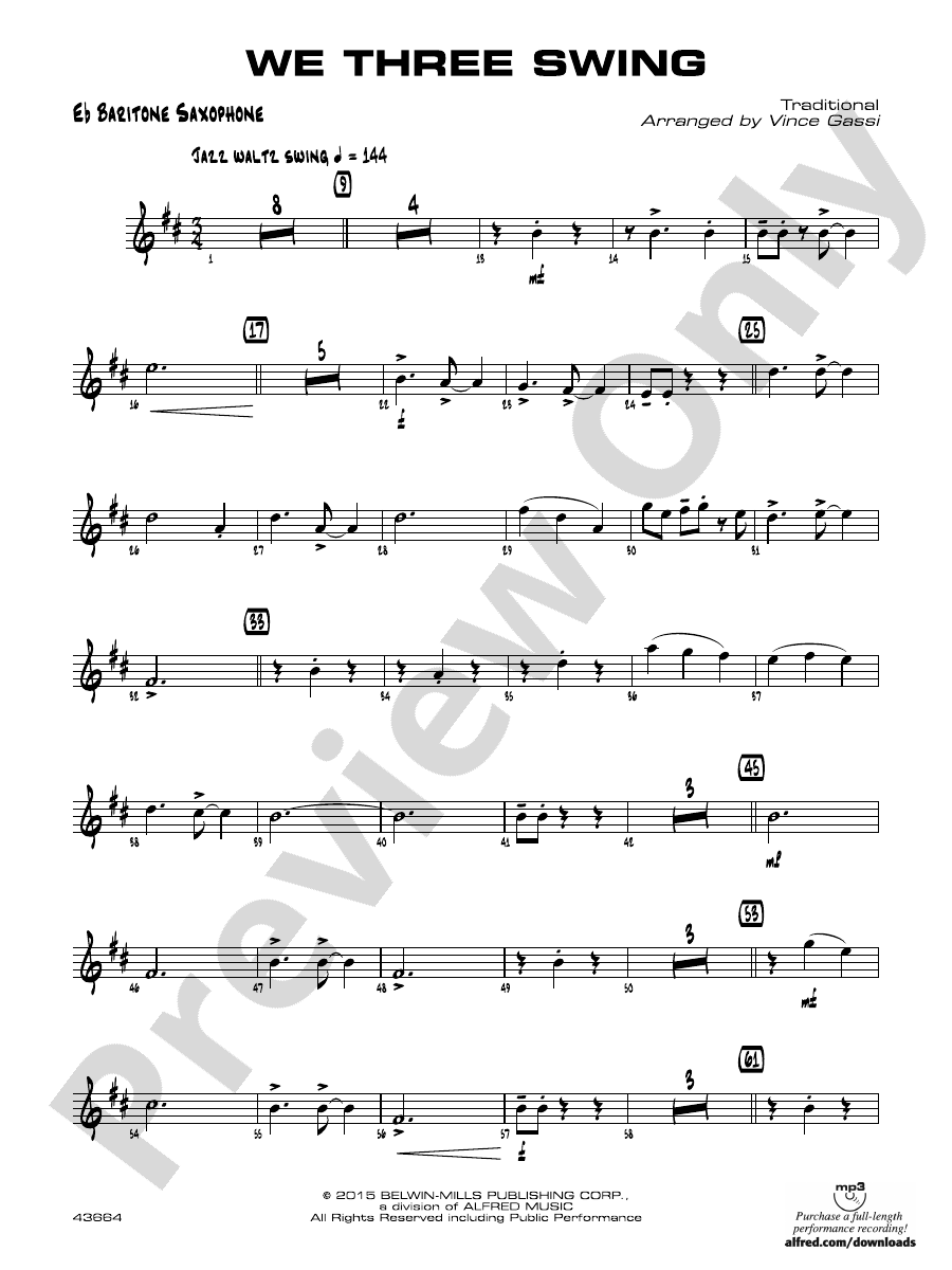 We Three Swing Eflat Baritone Saxophone Eflat Baritone Saxophone