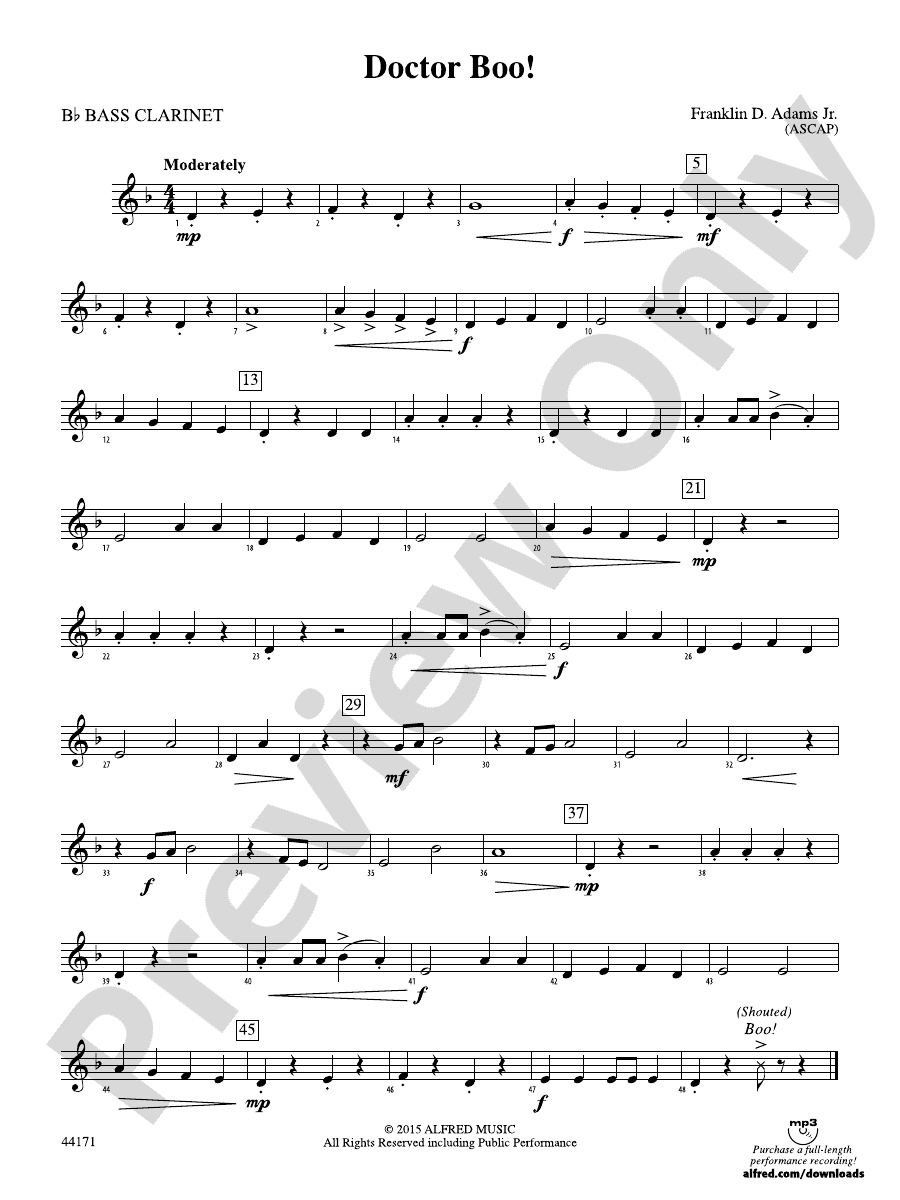 Doctor Boo! Bflat Bass Bflat Bass Part Digital