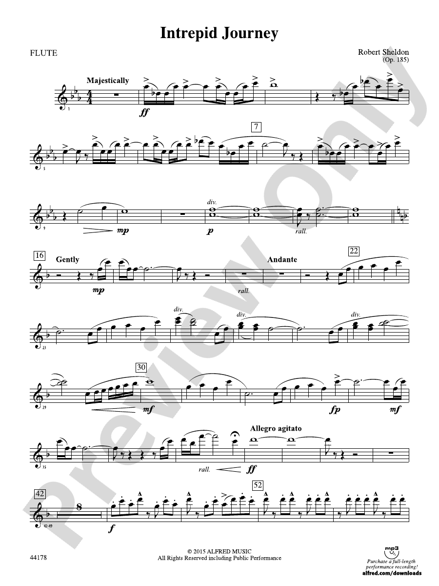 Intrepid Journey Flute Flute Part Digital Sheet Music Download
