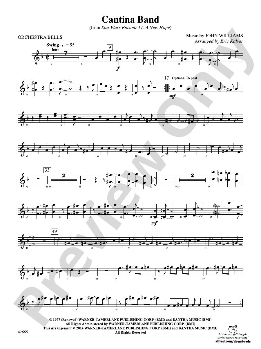 Cantina Band (from Star Wars Episode IV A New Hope) Bells Bells Part