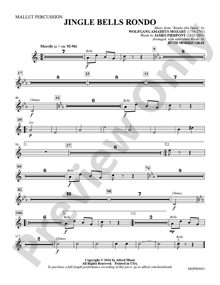 Jingle Bells Rondo Mallet Percussion Mallet Percussion Part Digital