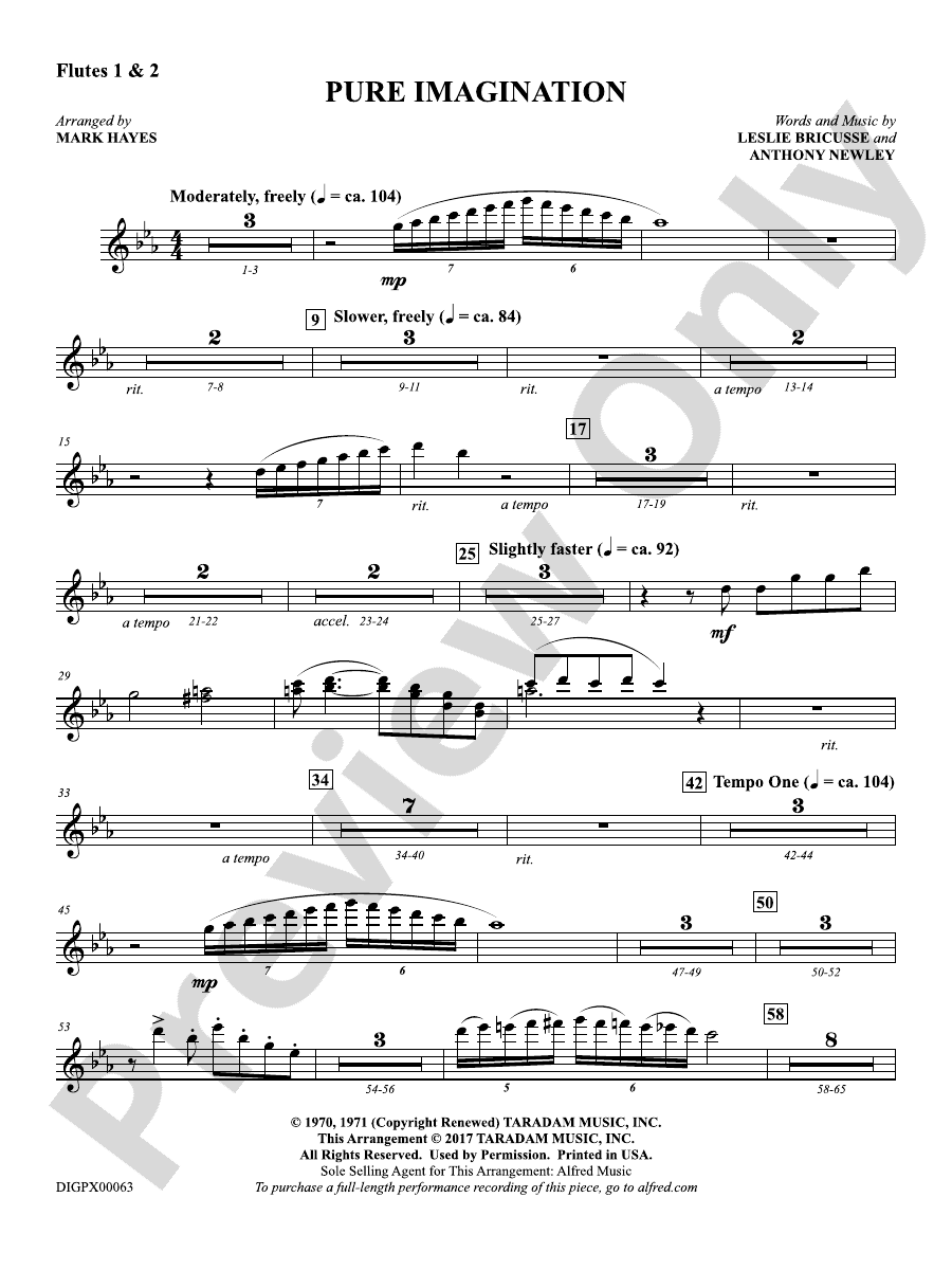 Pure Imagination: 1st & 2nd Flute: 1st & 2nd Flute Part - Digital Sheet ...