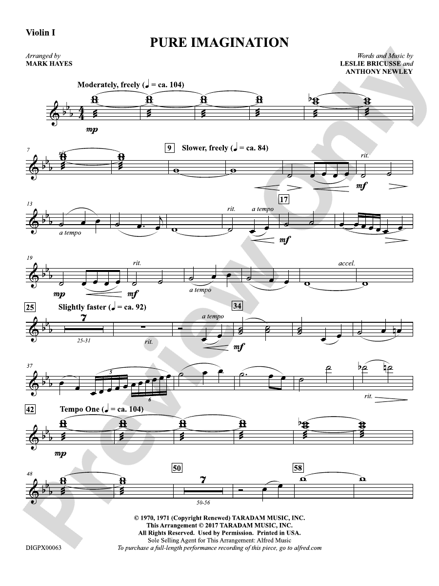 Pure Imagination: 1st Violin: 1st Violin Part - Digital Sheet Music ...