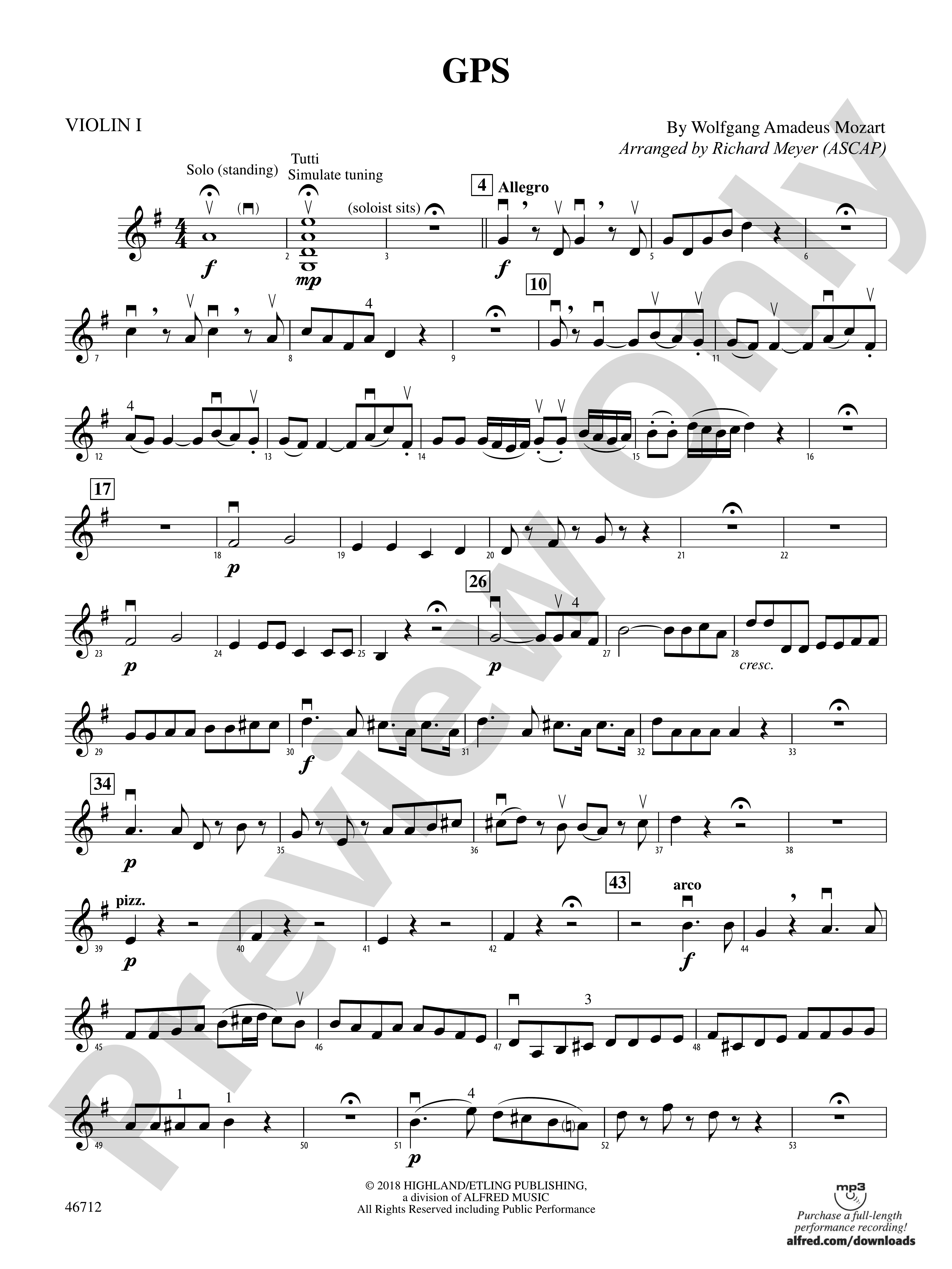 Gps 1st Violin 1st Violin Part Digital Sheet Music Download 