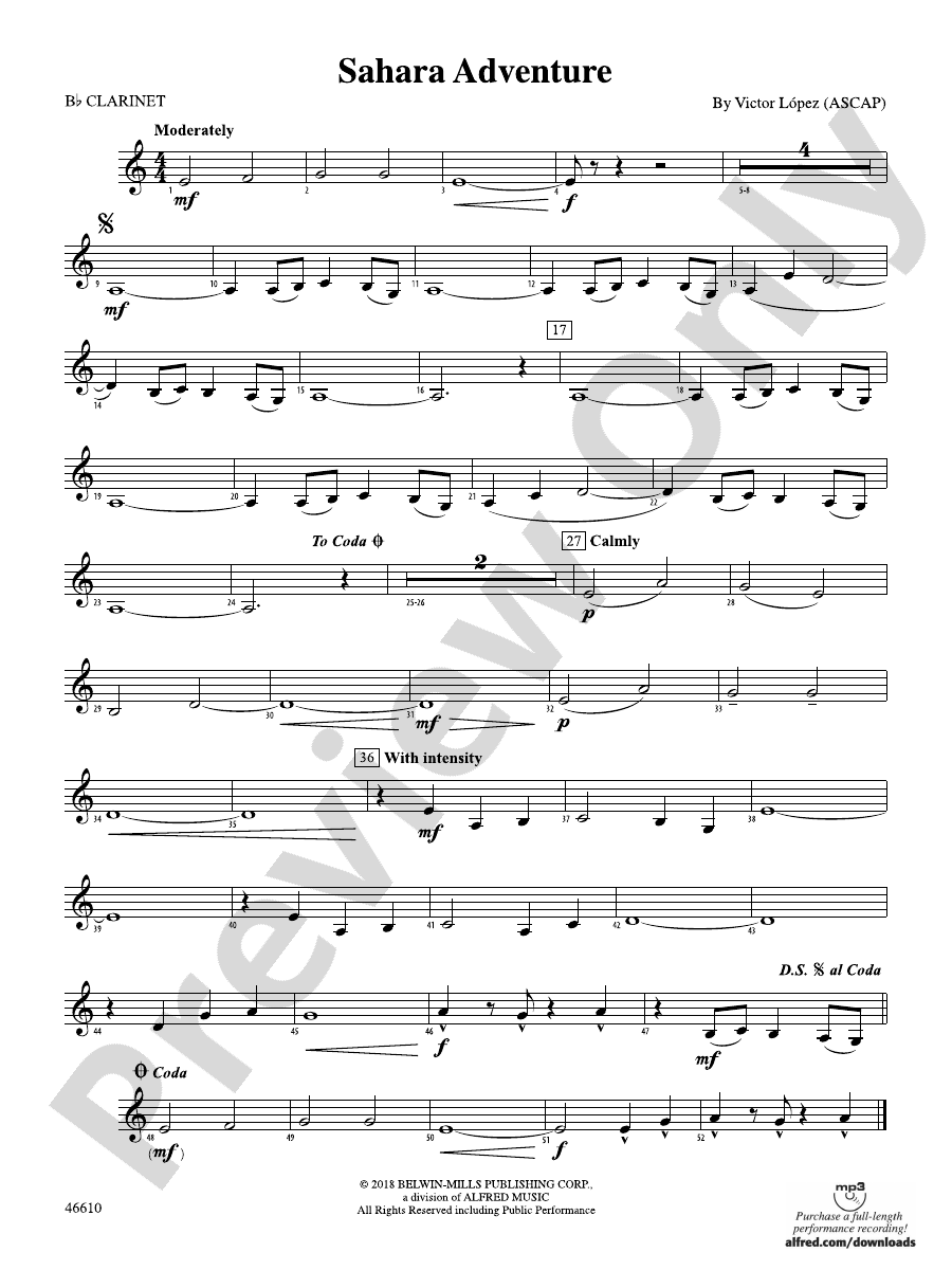 Sahara Adventure: 1st B-flat Clarinet: 1st B-flat Clarinet Part