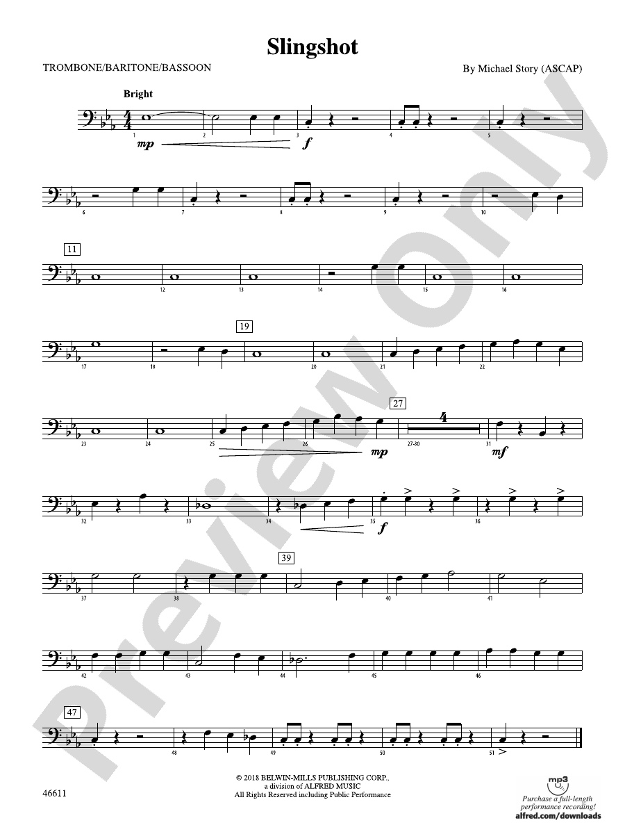 Slingshot 1st Trombone 1st Trombone Part Digital Sheet Music Download