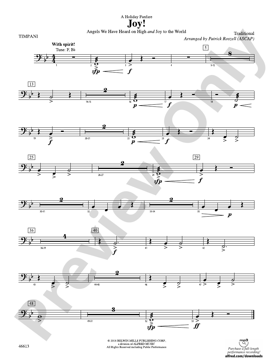Joy! A Holiday Fanfare Timpani Timpani Part Digital Sheet Music
