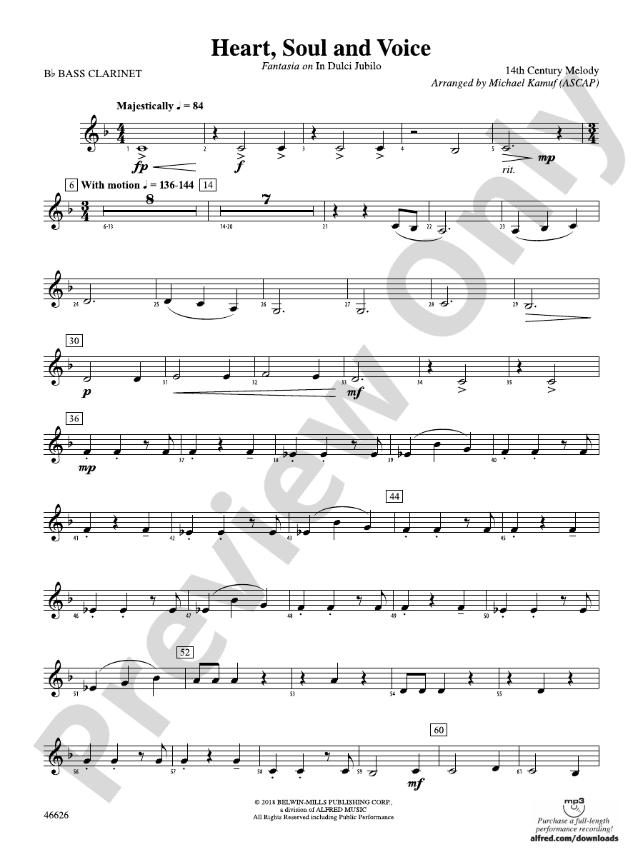 Heart, Soul, and Voice Bflat Bass Bflat Bass Part