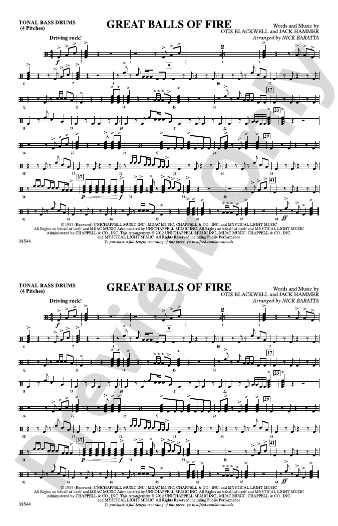 Great Balls of Fire Tonal Bass Drum Tonal Bass Drum Part Digital