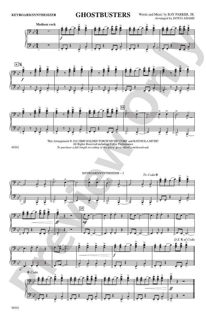 Ghostbusters Keyboard/Synthesizer Keyboard/Synthesizer Part Digital