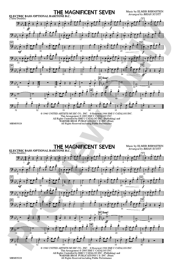 The Magnificent Seven Electric Bass Electric Bass Part Digital