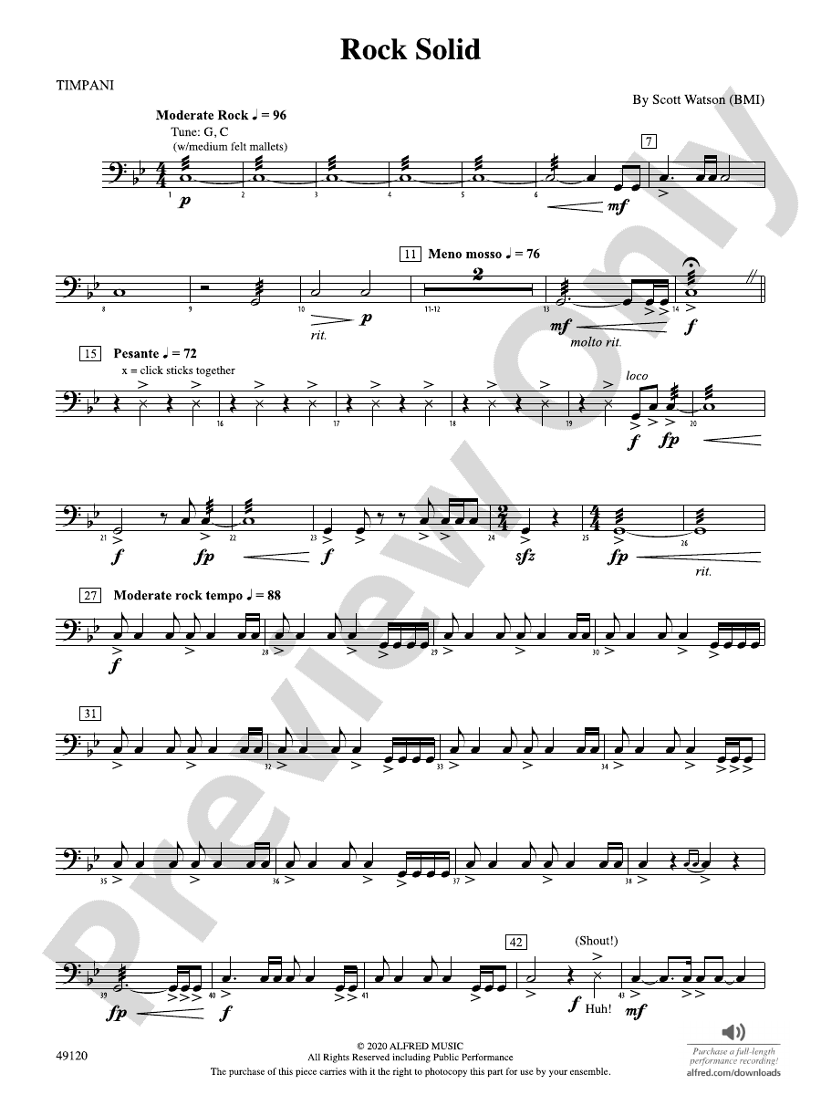 Rock Solid Timpani Timpani Part Digital Sheet Music Download