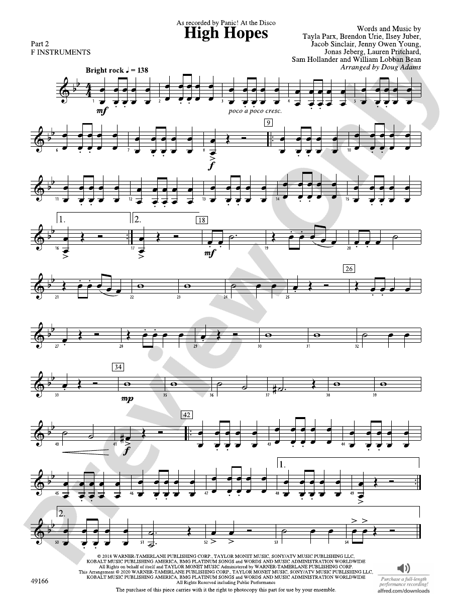 High Hopes Part 2 F Instruments Part 2 F Instruments Part