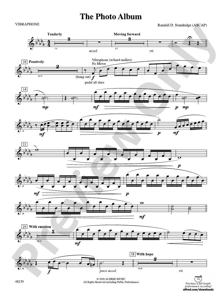 The Photo Album: Vibraphone: Vibraphone Part - Digital Sheet Music Download