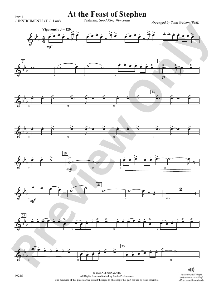At the Feast of Stephen: Part 1 - C Instruments (T.C. Low): Part 1 - C ...