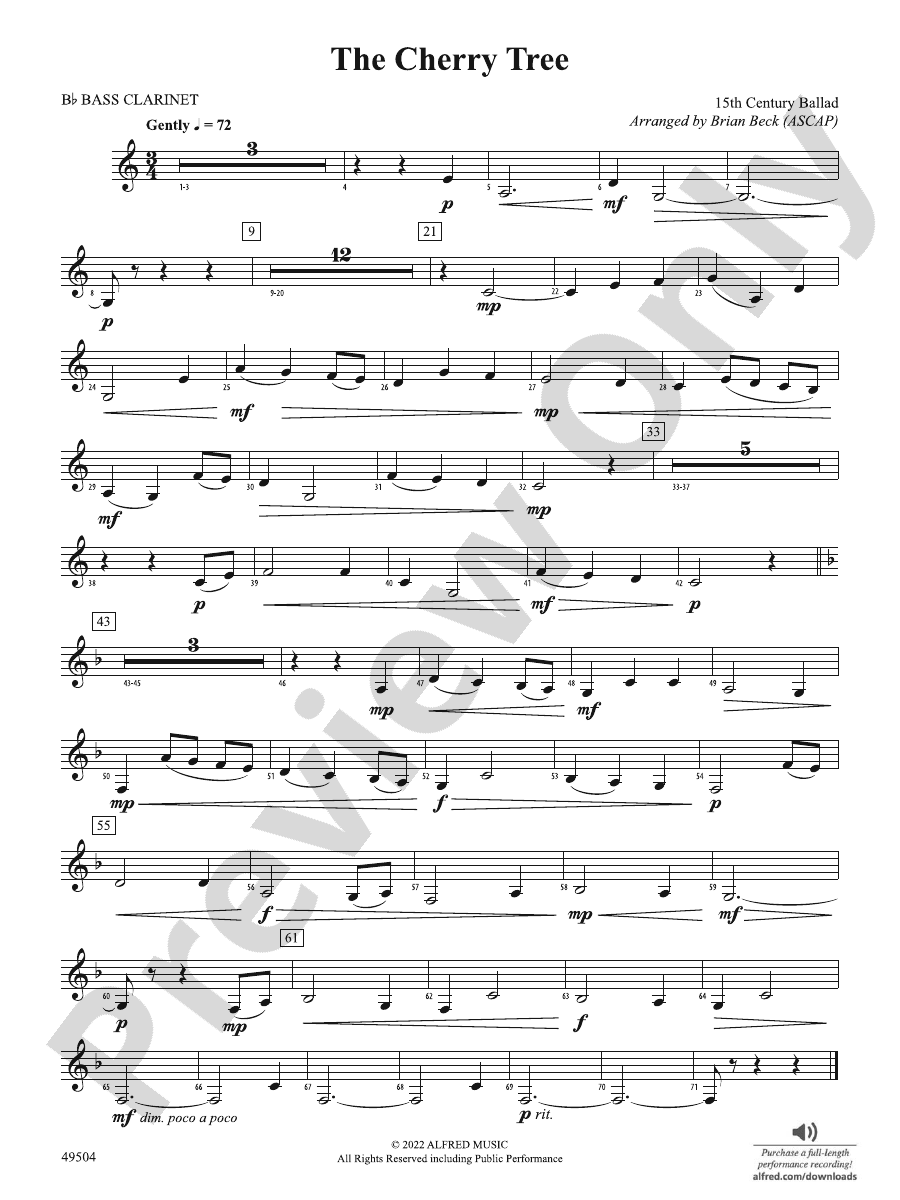 The Cherry Tree Bflat Bass Bflat Bass Part