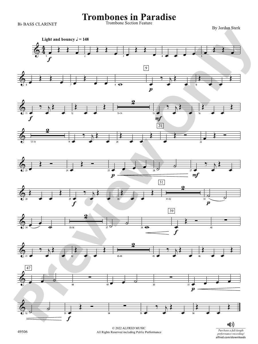 Trombones in Paradise Bflat Bass Bflat Bass Part