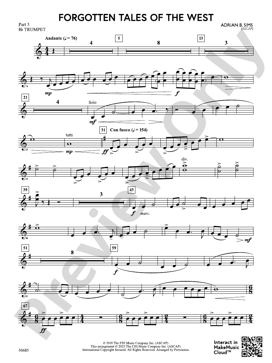 Forgotten Tales of the West: Part 3 - B-flat Trumpet: Part 3 - B-flat Trumpet Part - Digital ...