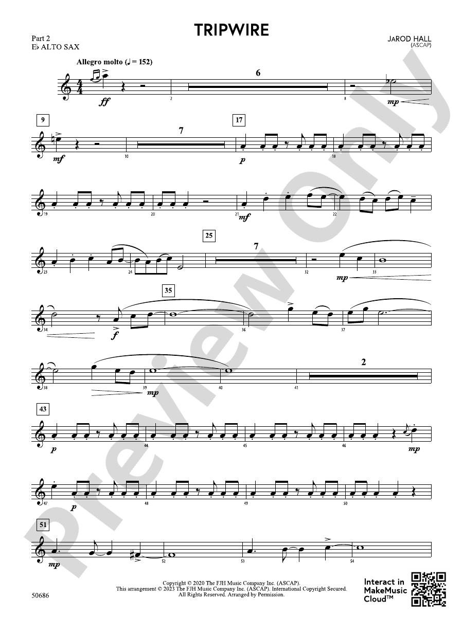 Tripwire Part 2 E Flat Alto Sax Part 2 E Flat Alto Sax Part Digital Sheet Music Download 