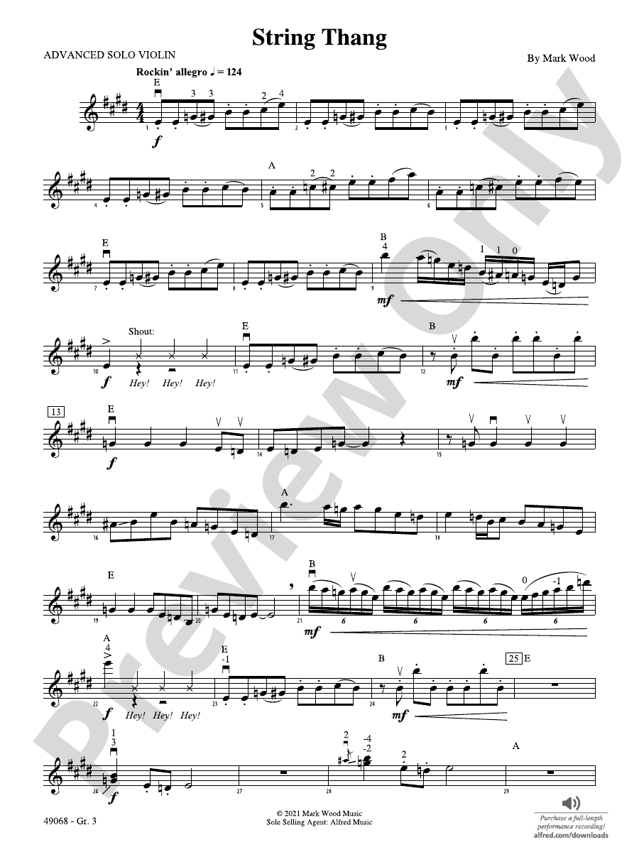 String Thang: Advanced Solo Violin: Advanced Solo Violin Part - Digital ...