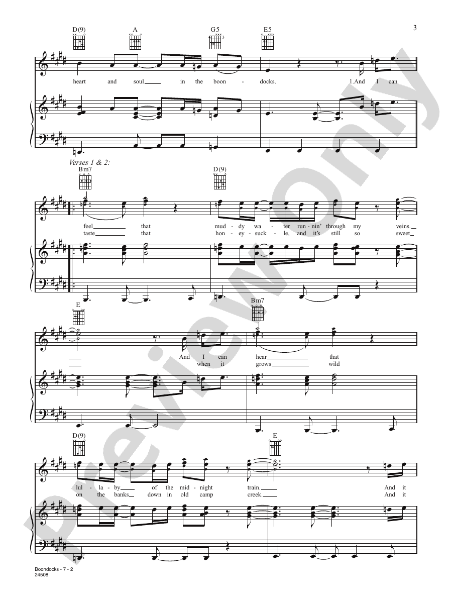 Boondocks Piano/Vocal/Chords Little Big Town Digital Sheet Music