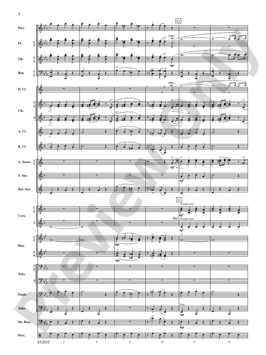 The Syncopated Clock Concert Band Conductor Score & Parts Leroy Anderson Digital Sheet Music