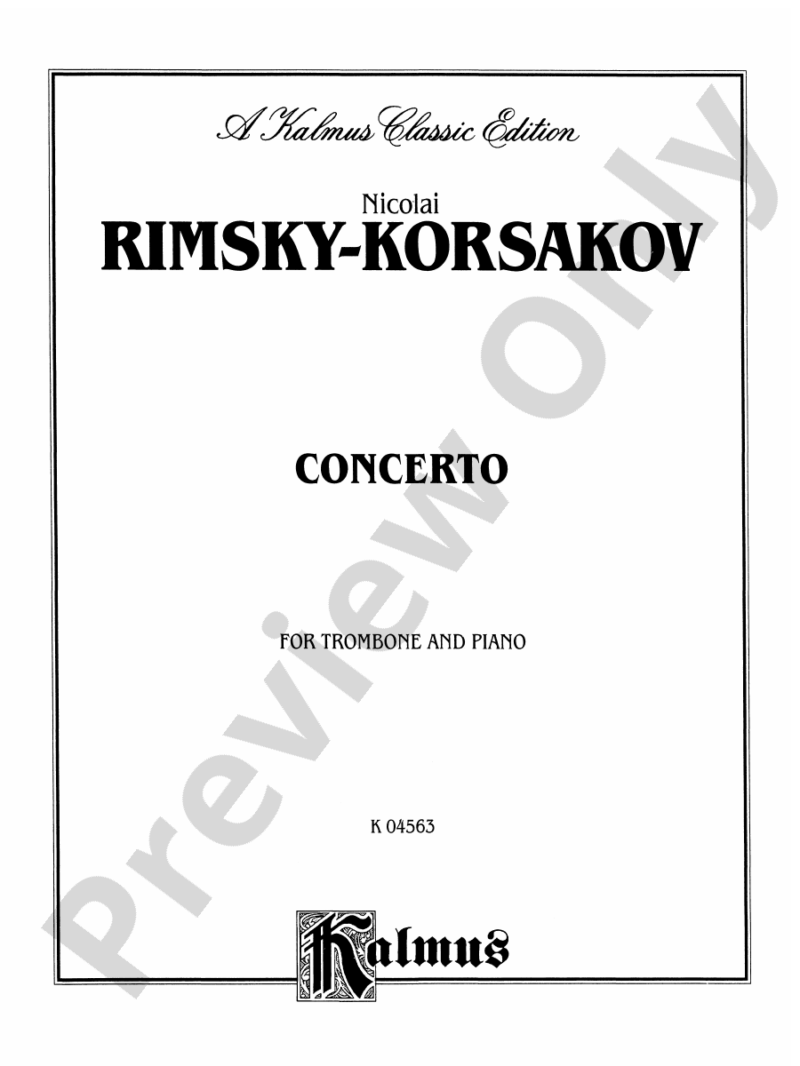 RimskyKorsakov Concerto Trombone Part(s) Nicolai RimskyKorsakov