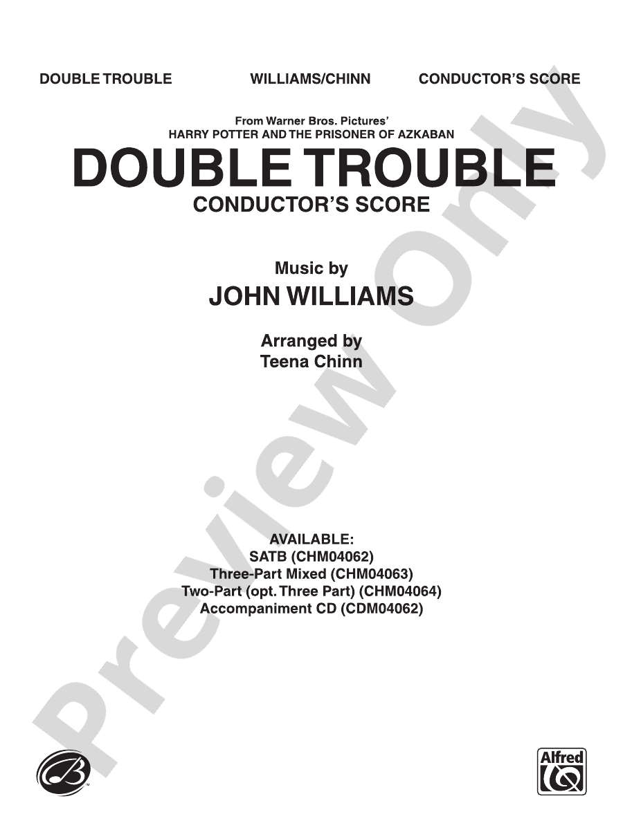 Double Trouble From Harry Potter And The Prisoner Of Azkaban Choral Instrumental Parts John 5474