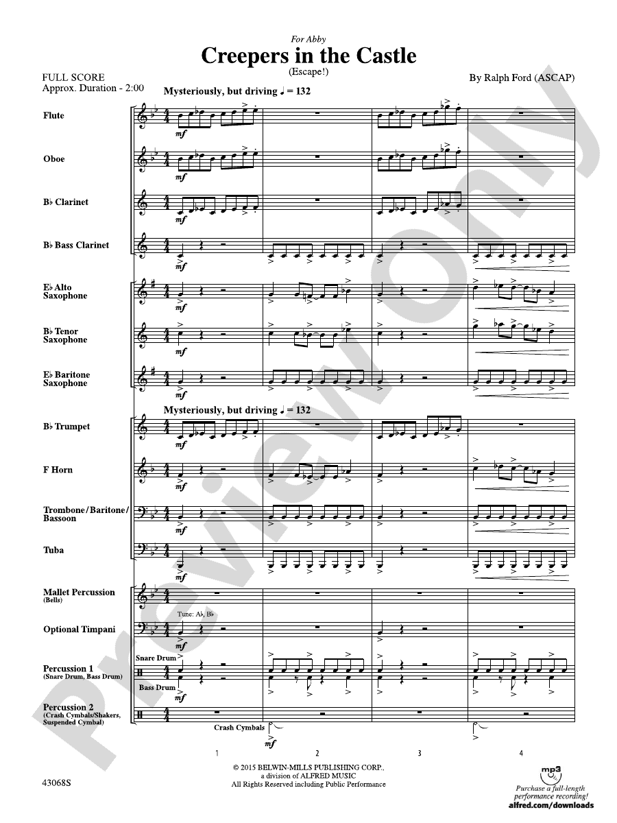 Creepers in the Castle Concert Band Conductor Score & Parts Ralph