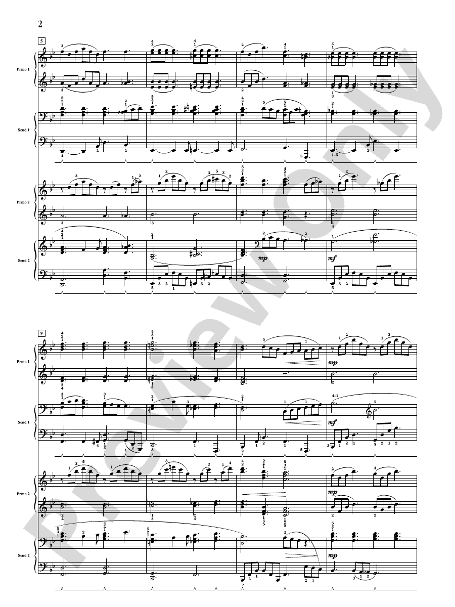 Over the Rainbow Piano Quartet (2 Pianos, 8 Hands) Sheet (score & 4