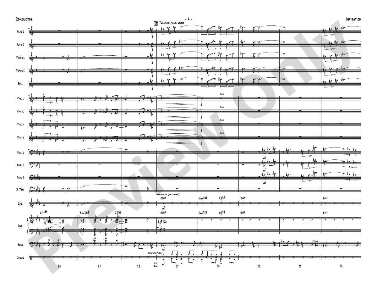 Invitation: Jazz Ensemble Conductor Score & Parts: Bronislau Kaper ...